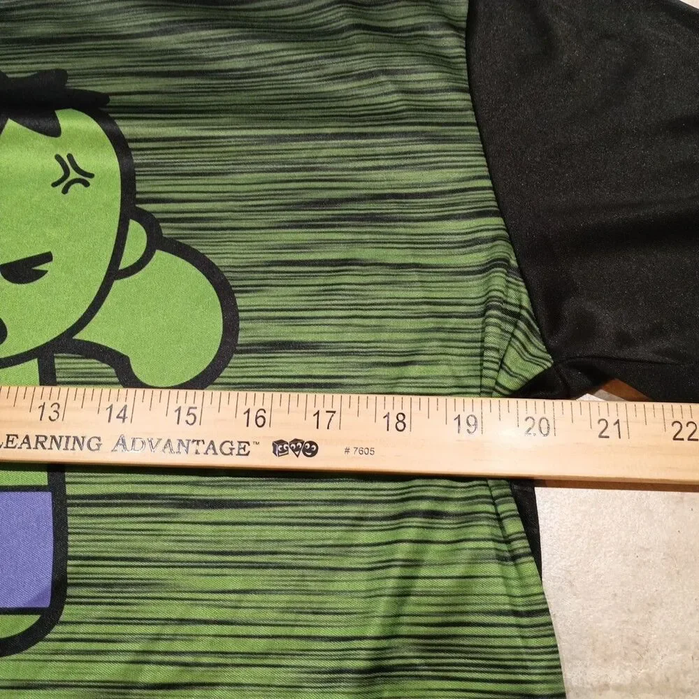 Marvel Baby Hulk Pop‎ Mens T-Shirt Polyester Black and Green Sz Large